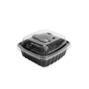 ظرف سوشی ام 400 با درب جای سس دار و کاپ سس