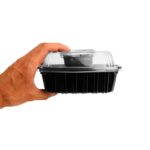 ظرف سوشی ام 400 با درب جای سس دار و کاپ سس