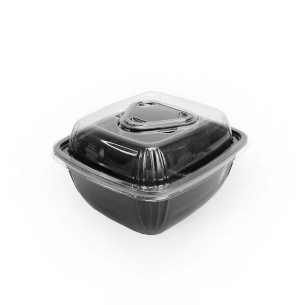 ظرف سوشی ام 600 با درب جای سس دار و کاپ سس